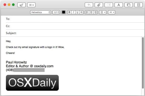 Create an email signature with image or logo in Mac Mail app