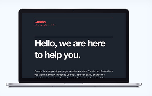 Gumba – минималистический HTML5/CSS3 шаблон портфолио
