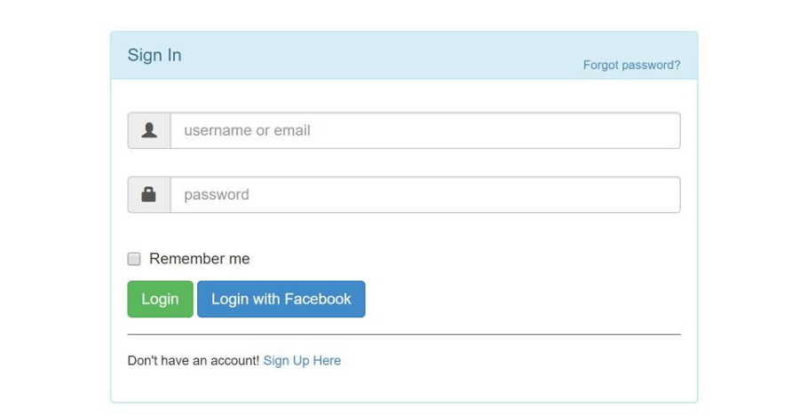 Login & Signup Forms in Panel