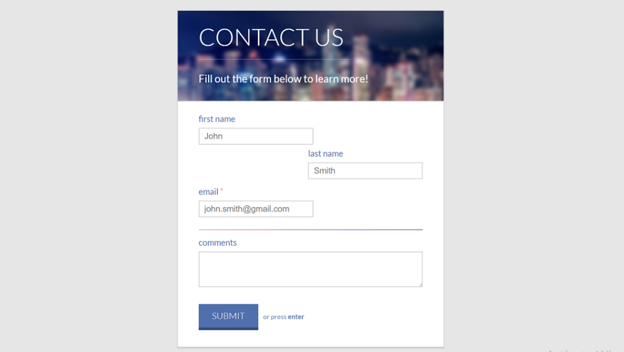 Elegant Contact Form code