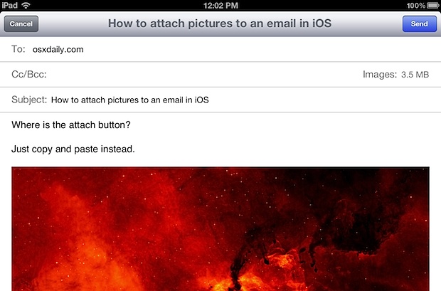 Attach Photo to Mail on iPhone, iPad, or iPod touch