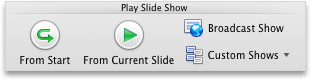 Slide Show tab, Play Slide Show group