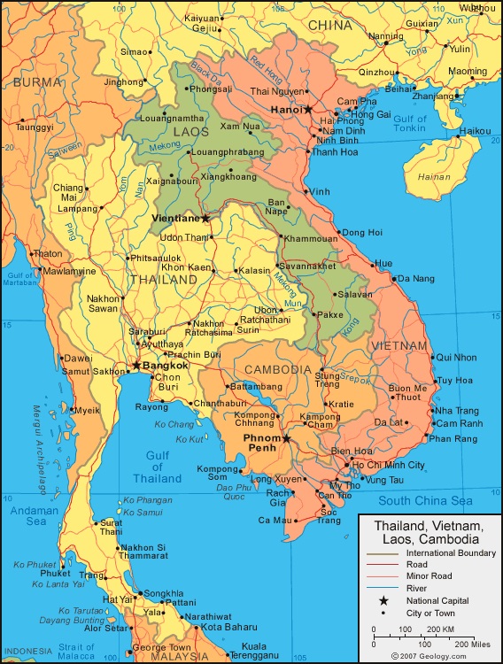 Таиланд и Камбоджа на карте