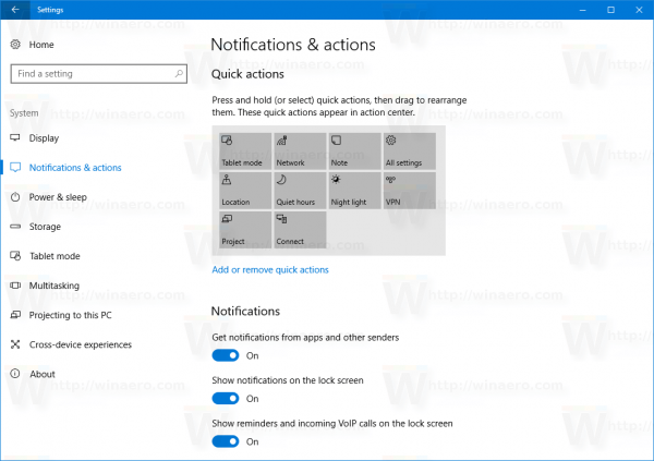 System Notifications And Actions 15019