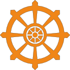 Golden eight-spoked wheel symbol