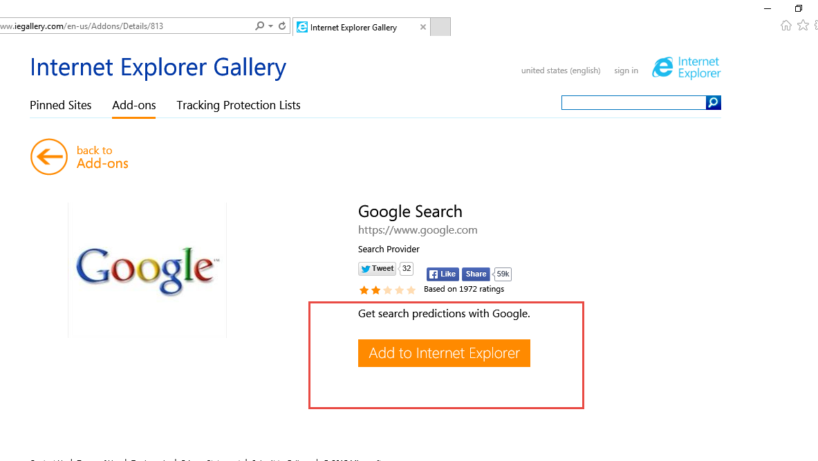 Internet Explorer - Add new search engine