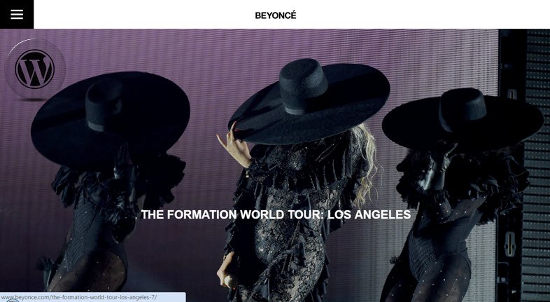 примеры сайтов на WordPress beyonce